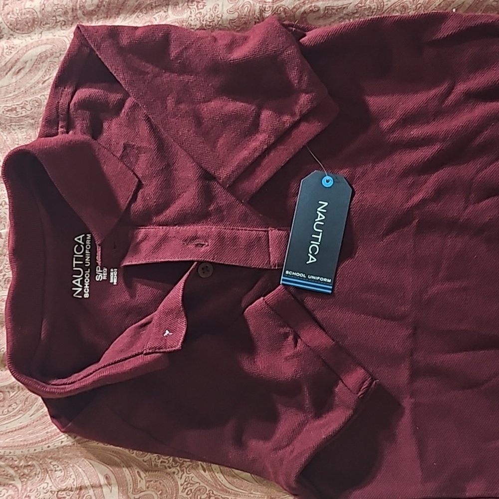 Nautica, Burgundy school polo shirt